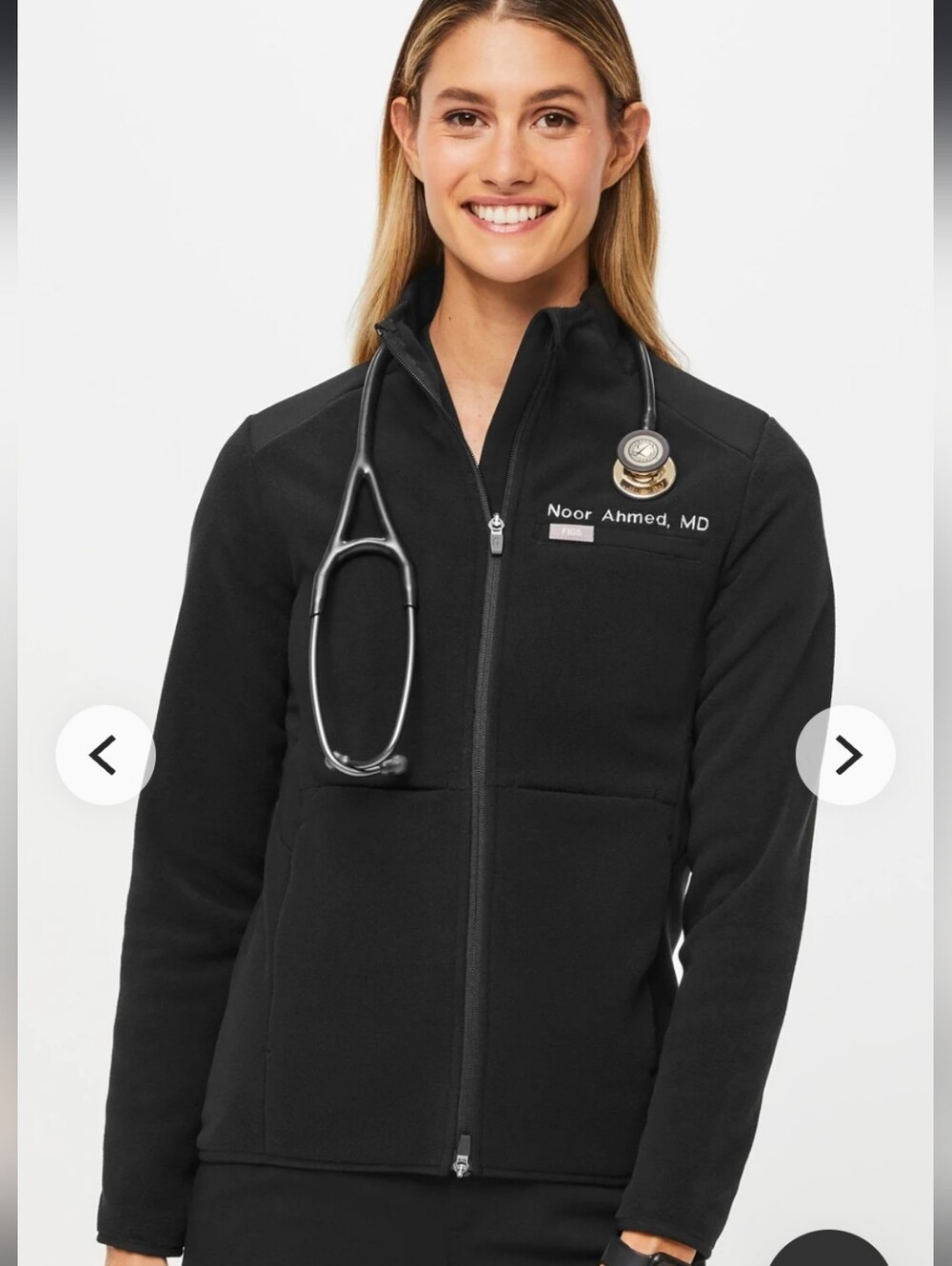 FIGS On-Shift Fleece Jacket Black Women’s Medium M
